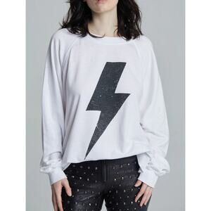 Recycled Karma Fan Checklist Sweatshirt White Lightning Bolt